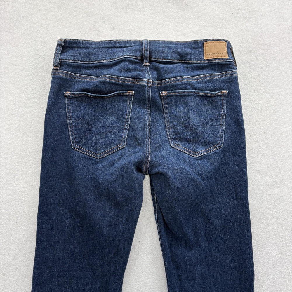 American Eagle Kick Boot Jeans Womens 8 Blue Medium Wash Mid Rise Stretch Denim - Picture 10 of 12